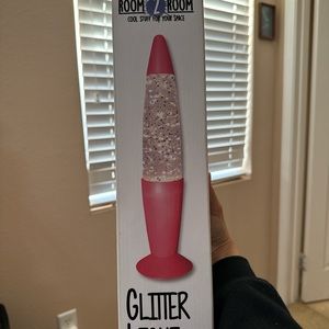 pink glitter lamp